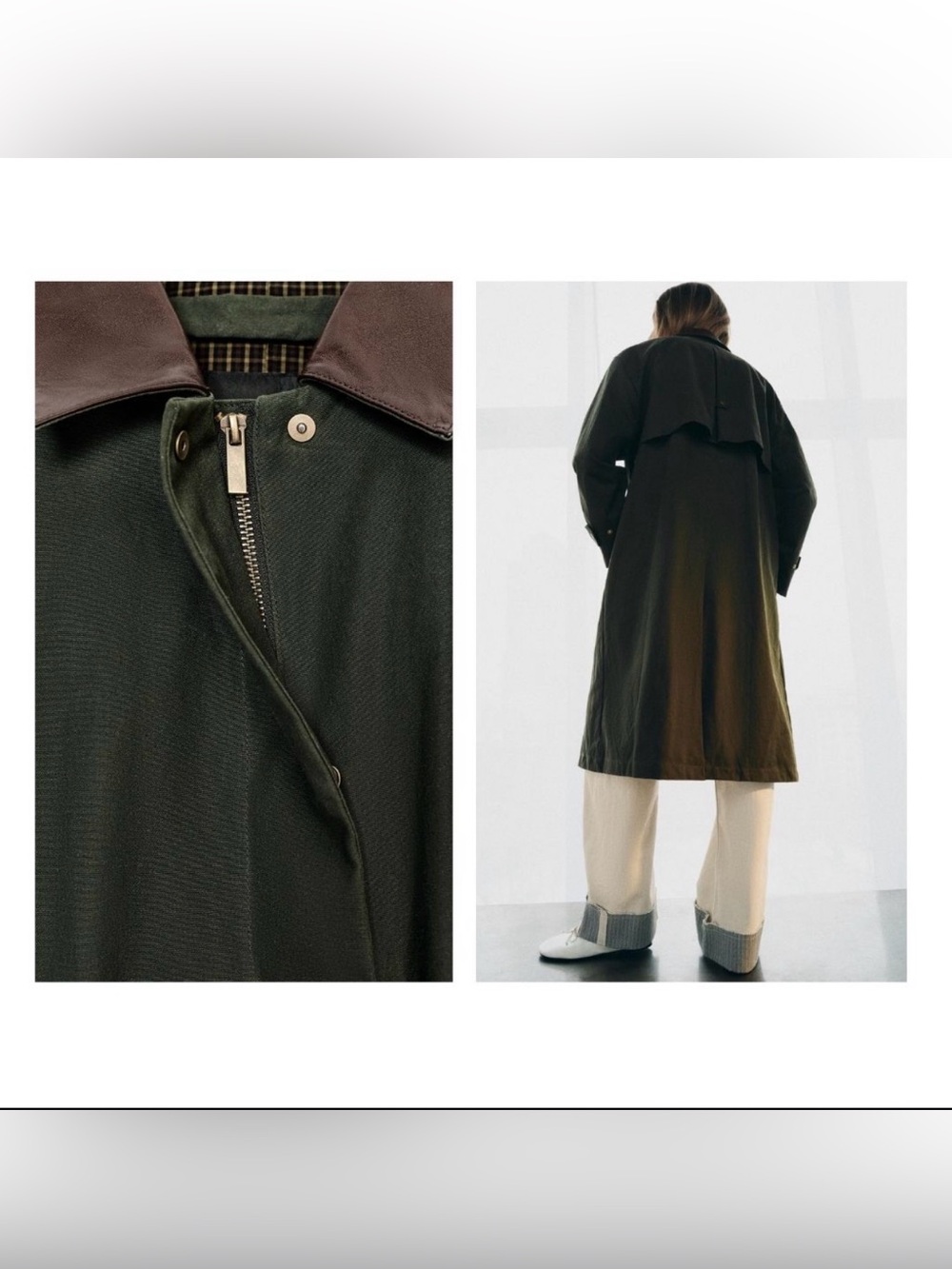 ZARA ZW Collection Trench Coat Faux Leather Color NWT ❗️